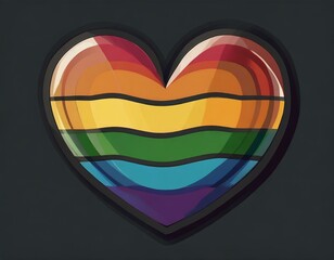 vector image of the lgbt flag on black background, queer pride month, wallpaper logo gay heart