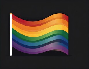 vector image of the lgbt flag on black background, queer pride month, wallpaper logo gay heart