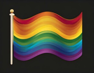 vector image of the lgbt flag on black background, queer pride month, wallpaper logo gay heart