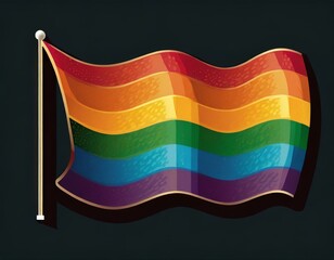 vector image of the lgbt flag on black background, queer pride month, wallpaper logo gay heart