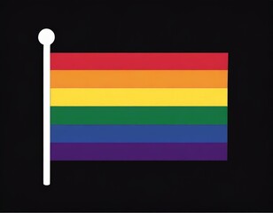 vector image of the lgbt flag on black background, queer pride month, wallpaper logo gay heart