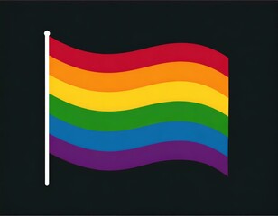 vector image of the lgbt flag on black background, queer pride month, wallpaper logo gay heart