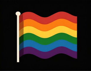 vector image of the lgbt flag on black background, queer pride month, wallpaper logo gay heart