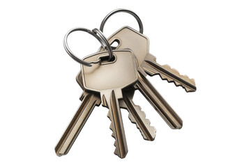 Silver keys isolated on white background