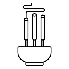 Chinese New Year Incense Sticks Icon With Outline Design Style