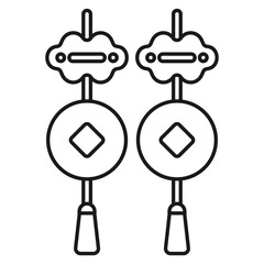 Chinese New Year Amulets Icon With Outline Design Style
