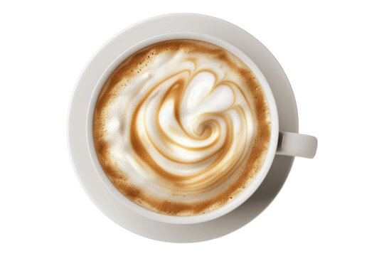 recommend clip art: Tow view of coffee cappuccino spiral milk isolated on white background