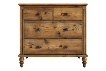 Wooden dresser isolated on white background