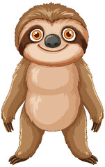 Fototapeta premium Adorable sloth standing with a happy expression