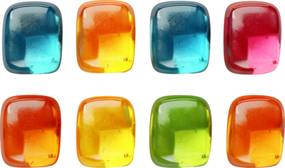 rainbow jelly candies isolated on white or transparent background,transparency 