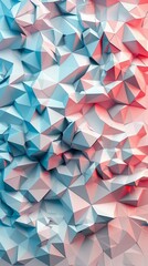 Fototapeta premium White, Blue and Pink Polygonal Surface with Triangular Pyramids. Modern, Bright