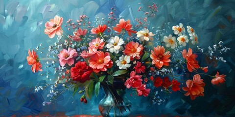 Bouquet of fresh flowers in vase