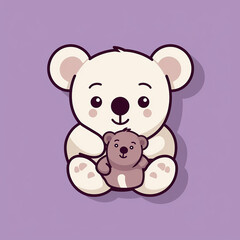 Fototapeta premium Cuddly_Koala_Koala_hugging_a_teddy_bear_Modern_Line