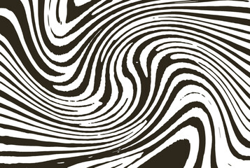  Line art optical .Wave design black and white. Digital image with a psychedelic stripes. Argent base for website, print, basis for banners, wallpapers, business cards, brochure, banner