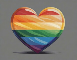 heart lgbt flag vector image on gray background, queer pride month, wallpaper logo gay heart