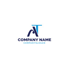 Letter AT logo design, vector logo design