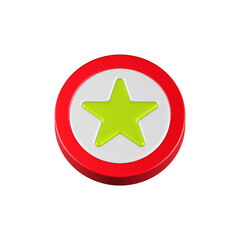 3d star coin red and yellow color