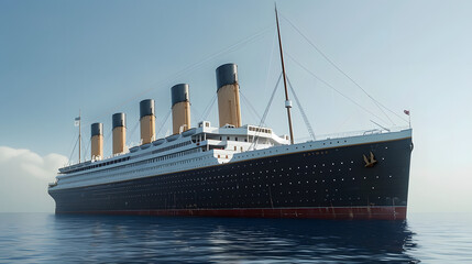 Fototapeta premium RMS Titanic isolated on white background. 3D Rendering