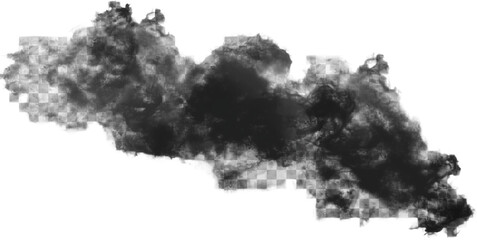 Fototapeta premium black solid smoke isolated on transparent background
