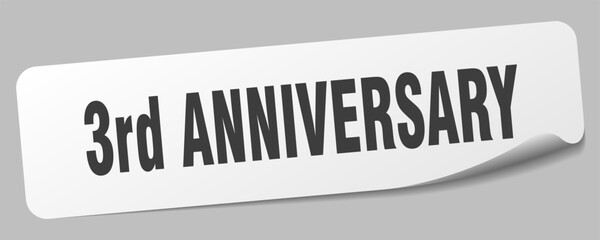 3rd anniversary sticker. 3rd anniversary label