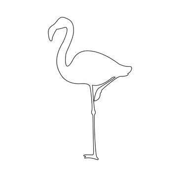 recommend clip art: illustration of a flamingo line art