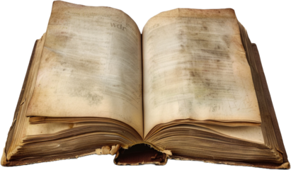 blank open book isolated on transparent background