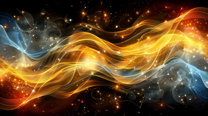 Obraz premium A blue ocean with mountains in the background. The sky is dark and the water is calm