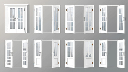 Set of home door elements for open and close isolated