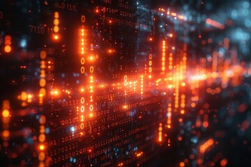 Obraz premium Binary Code Data Stream