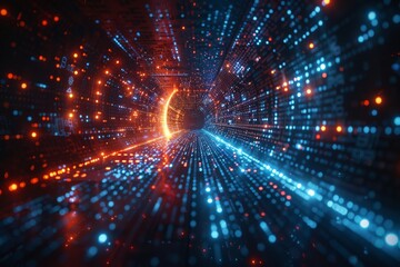 Futuristic Data Tunnel