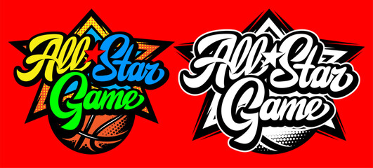 Vector sports templates with calligraphic inscription All Star Game