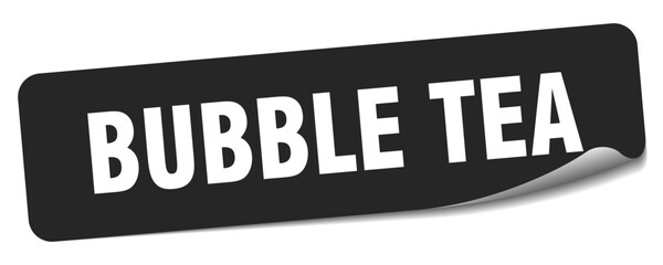 bubble tea sticker. bubble tea label