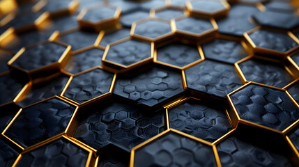 Create an elegant and modern abstract background, hexagon 3d gold
