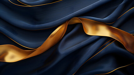 Create a sophisticated backdrop for your presentation with a luxurious navy blue canvas adorned with gleaming gold lines