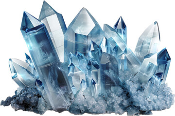 blue crystal clear crystal isolated on transparent background
