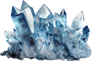 blue crystal clear crystal isolated on transparent background