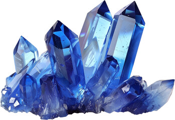 blue crystal clear crystal isolated on transparent background