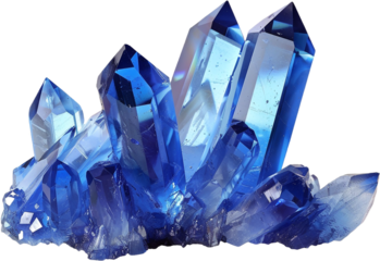 blue crystal clear crystal isolated on transparent background