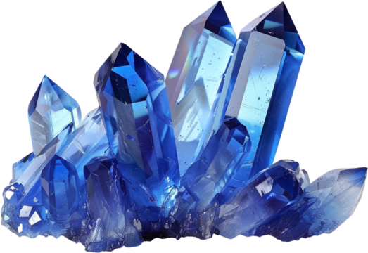 blue crystal clear crystal isolated on transparent background