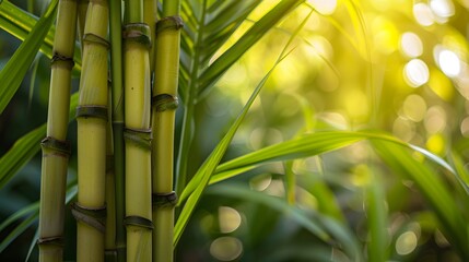 Obraz premium Rows of Sugarcane in a Field