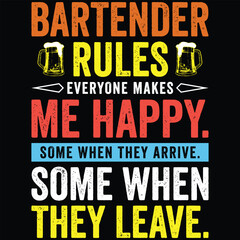 Bartender Rules - Funny Bartending Gift T-Shirt