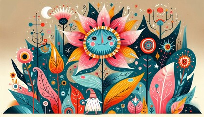 Primavera, jardín, ensueño, magia, mágico, wallpaper, decoración , para niños, ilustración, ilustración infantil, cuento, cuento de hadas, mundo magico, magic kingdom, flores, flor, 