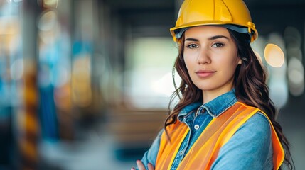 Confident Woman Leading Construction Site