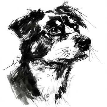 recommend clip art: Hand sketch drawing. Vector illustration of cute dog