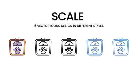 Scale icons vector set stock illustration.