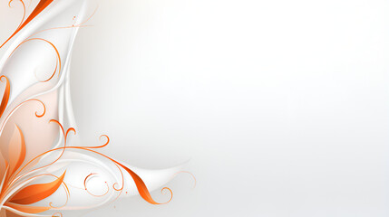 Abstract background with orange and white swirls modern art design on isolated white background
