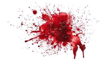Horror Scene : Blood Splatter Stain on Transparent Background