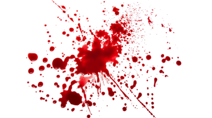 Blood Splatter on Transparent Background - Horror scene