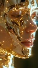 Obraz premium Gold Robotic Woman