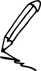 Pencil Graduation concept doodle icon. Perfect for university, school poster, flyer, web, textile design. Vector illustration. 